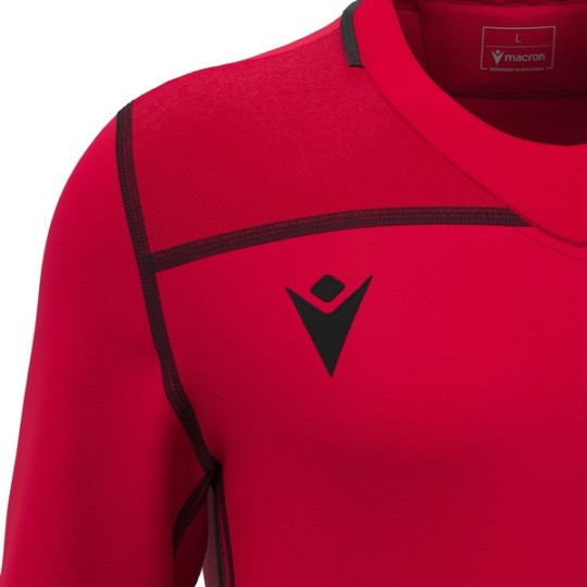 CAMISETA DE RUGBY PERIDOT COLOR ROJO Y NEGRO