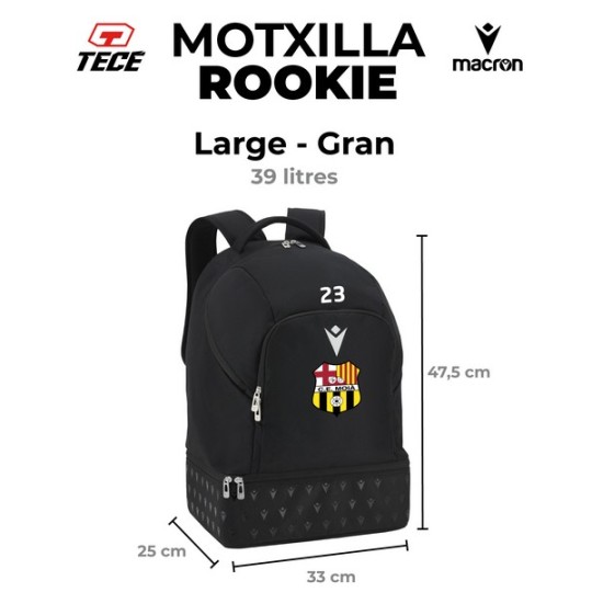 MOTXILLA CE MOIA MACRON GRAN NEGRE + ESCUT I NOM