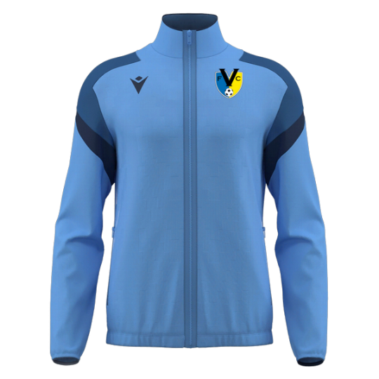JAQUETA DE XANDALL MACRON FC VILABLAREIX ODIN COLOR BLAU CEL I MARÍ