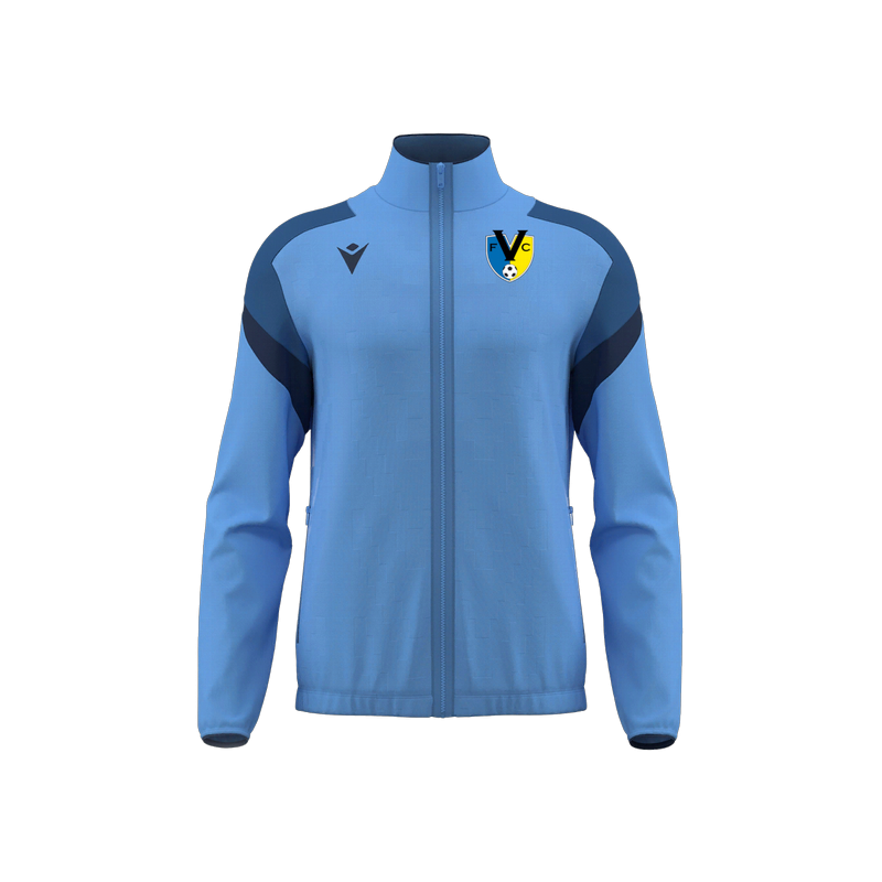 JAQUETA DE XANDALL MACRON FC VILABLAREIX ODIN COLOR BLAU CEL I MARÍ