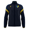 CHAQUETA DE CHANDALL MACRON CON CREMALLERA ODIN COLOR AZUL MARINO I AMARILLO