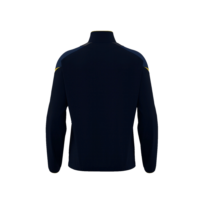 CHAQUETA DE CHANDALL MACRON CON CREMALLERA ODIN COLOR AZUL MARINO I AMARILLO