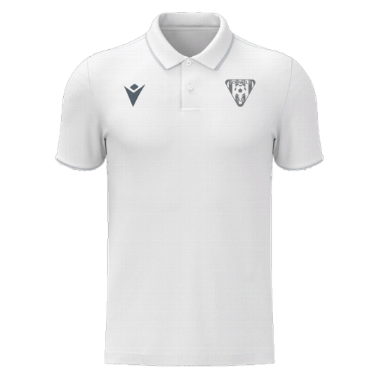 POLO UE FORNELLS MACRON DRACO HERO COLOR BLANC + ESCUT GRIS + LLETRES ESQUENA
