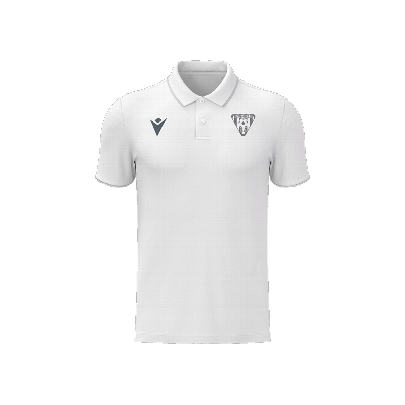 POLO UE FORNELLS MACRON DRACO HERO COLOR BLANC + ESCUT GRIS + LLETRES ESQUENA