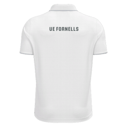 POLO UE FORNELLS MACRON DRACO HERO COLOR BLANC + ESCUT GRIS + LLETRES ESQUENA