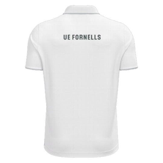 POLO UE FORNELLS MACRON DRACO HERO COLOR BLANC + ESCUT GRIS + LLETRES ESQUENA