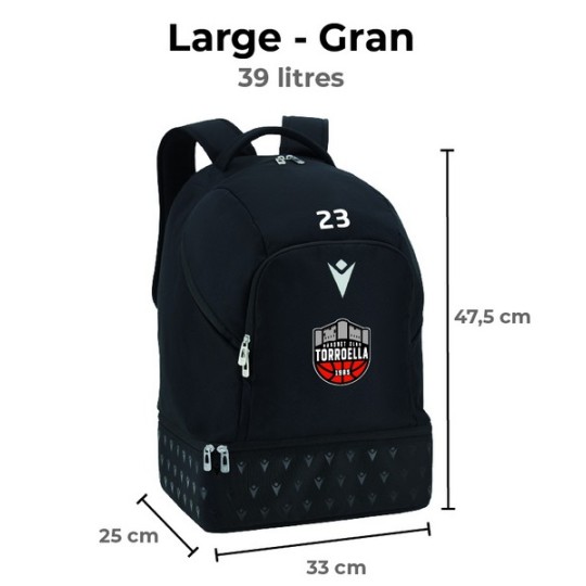 MOCHILA GRANDE MACRON ROOKIE COLOR NEGRA