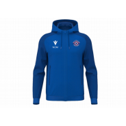 JAQUETA AMB CAPUTXA MACRON CHRONOS BLAU ROYAL + NOM + ESCUT CLUB BÀSQUET MARESME 3 VILES