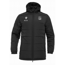 ANORAK LARGO MACRON GYOR ACOLCHADO CON CAPUCHA COLOR NEGRO