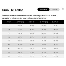 GUIA DE TALLES ADULT - MACRON