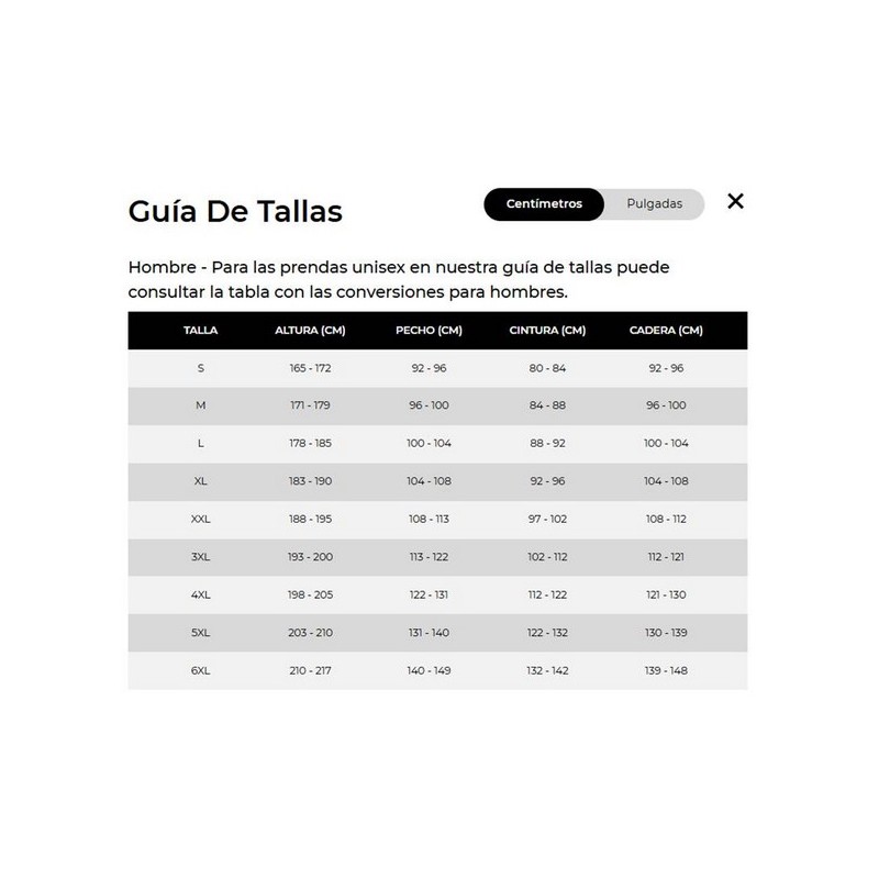 GUIA DE TALLES ADULT - MACRON