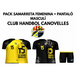 PACK SAMARRETA FEMENINA + PANTALÓ MASCULÍ NOVA INCORPORACIÓ CLUB HANDBOL CANOVELLES
