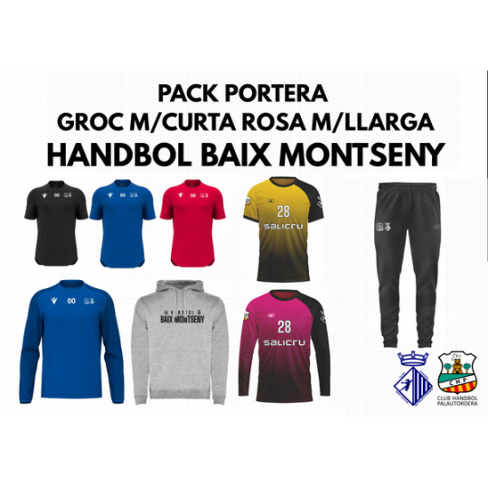 PACK PORTERA SAMARRETA GROGA MCURTA ROSA MLLARGA DBOL BAIX MONTSENY FEMENÍ