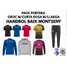 PACK PORTERA SAMARRETA GROGA MCURTA ROSA MLLARGA DBOL BAIX MONTSENY FEMENÍ