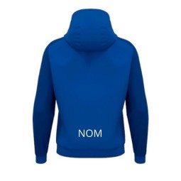 DESSUADORA AMB CAPUTXA AMB NOM MACRON CH FIGUERES HORN COLOR BLAU ROYAL