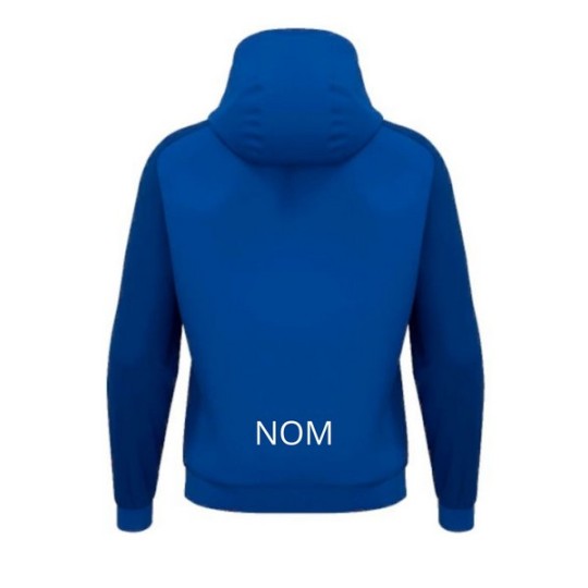 DESSUADORA AMB CAPUTXA AMB NOM MACRON CH FIGUERES HORN COLOR BLAU ROYAL