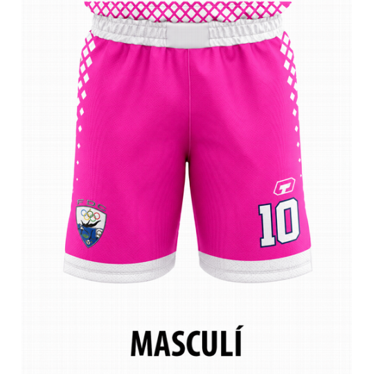PANTALÓN DE JUEGO MASCULINO 2A EQUIPACIÓN ROSA BÀSQUET FD CASSANENC