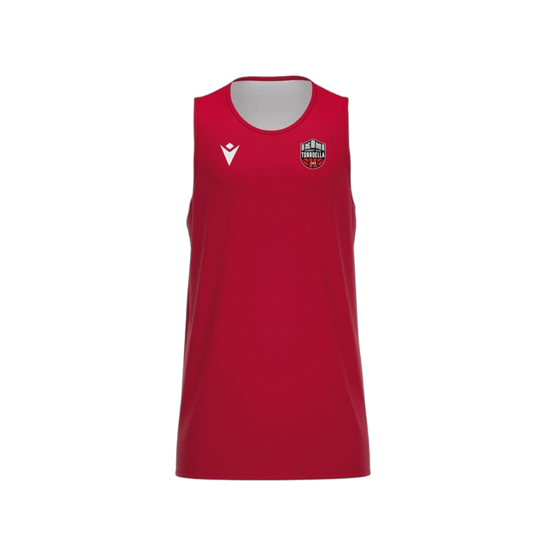 SAMARRETA BÀSQUET FEMENINA MACRON BC TORROELLA REVERSIBLE  F500 COLOR VERMELL/BLANC