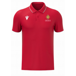 POLO TÈCNIC GEIEG BILLAR MACRON DRACO HERO COLOR VERMELL/BLANC + ESCUT
