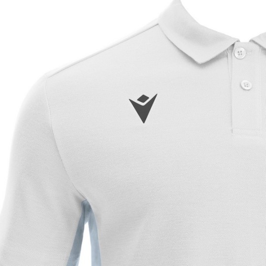 POLO COTÓ GEIEG BILLAR MACRON CLARINET COLOR BLANC/PLATEJAT + ESCUT