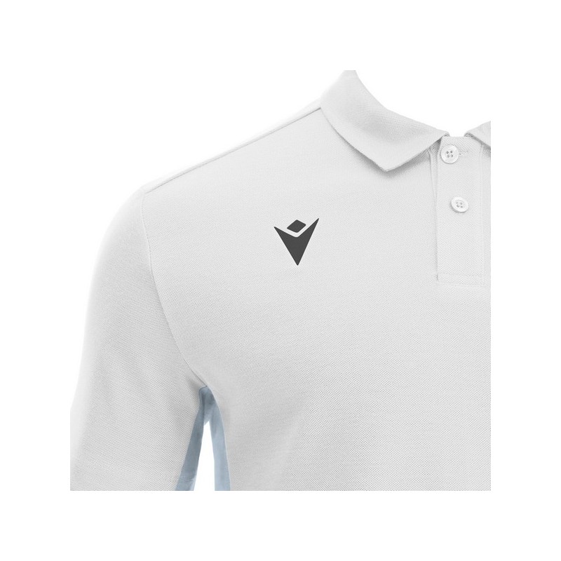 POLO COTÓ GEIEG BILLAR MACRON CLARINET COLOR BLANC/PLATEJAT + ESCUT