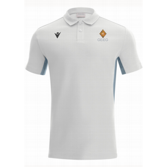 POLO COTÓ GEIEG BILLAR MACRON CLARINET COLOR BLANC/PLATEJAT + ESCUT