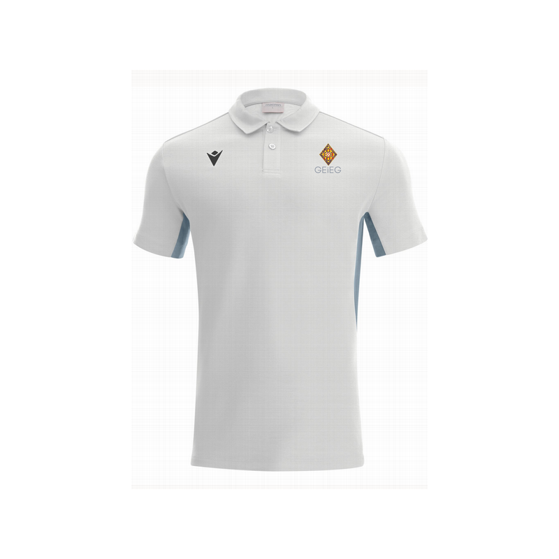 POLO COTÓ GEIEG BILLAR MACRON CLARINET COLOR BLANC/PLATEJAT + ESCUT