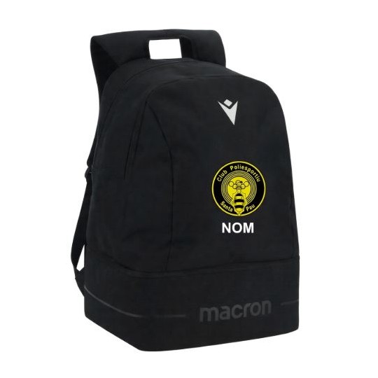 MOTXILLA NEGRE CREW MACRON AMB NOM CP SANTA PAU + ESCUT DTF