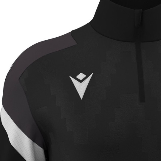 SUDADERA MEDIA CREMALLERA MACRON HOLLOW COLOR NEGRO Y BLANCO