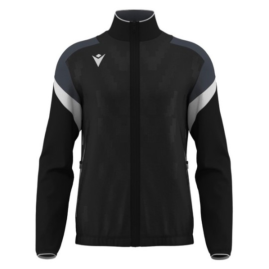 CHAQUETA DE CHANDALL MACRON CON CREMALLERA ODIN COLOR NEGRO
