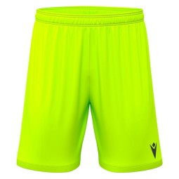 PANTALÓ CURT GROC FLUOR CF LA GARRIGA MACRON GALAX + ESCUT PETIT DTF I Nº NEGRE