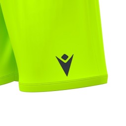 PANTALÓ CURT GROC FLUOR CF LA GARRIGA MACRON GALAX + ESCUT PETIT DTF I Nº NEGRE