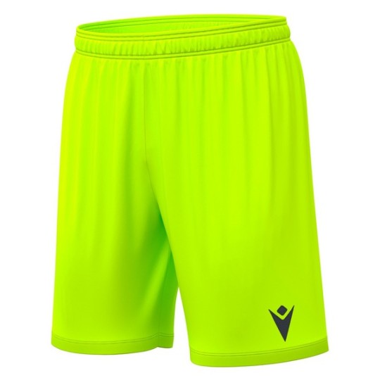 PANTALÓ CURT GROC FLUOR CF LA GARRIGA MACRON GALAX + ESCUT PETIT DTF I Nº NEGRE