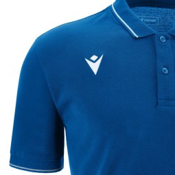 POLO BLAU ROYAL MASC MACRON COMEDY ECO + ESCUT RCAE BLANC + DTF RCAE BLAU ESQUENA