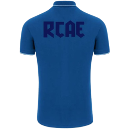 POLO BLAU ROYAL FEMENÍ MACRON WALTZ ECO + ESCUT RCAE BLANC + DTF RCAE BLAU