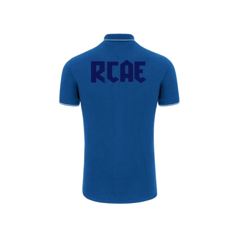 POLO BLAU ROYAL FEMENÍ MACRON WALTZ ECO + ESCUT RCAE BLANC + DTF RCAE BLAU