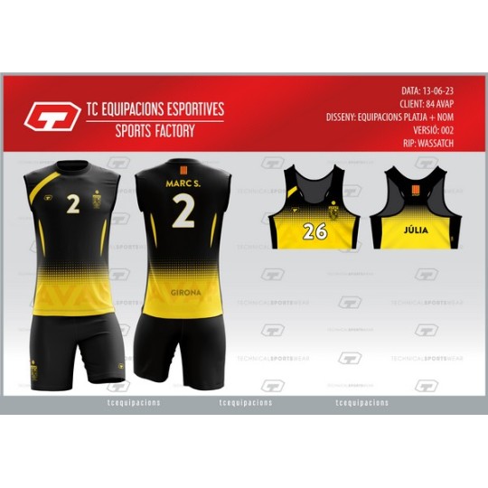 SAMARRETA MASCULINA SENSE MÀNIGUES VOLEI PLATJA AVAP