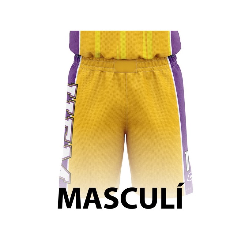 PANTALÓ DE BÀSQUET MASCULÍ GROC UEM MATARÓ