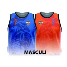 CAMISETA MASCULINA REVERSIBLE DE JUEGO SIN PATROCINADOR UE RIPOLL