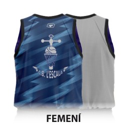 CAMISETA REVERSIBLE FEMENINA "FENAIK" SIN MANGAS TOP LINE DE TC FULL PRINT BASE AMARILLO