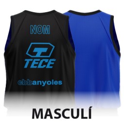 CAMISETA REVERSIBLE AZUL/NEGRA TC ENTRENAMIENTO MASCULINO CB BANYOLES