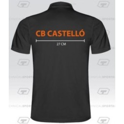 POLO COTÓ VNC COLOR NEGRE + ESCUT DTF CB CASTELLÓ + LLETRES ESQUENA