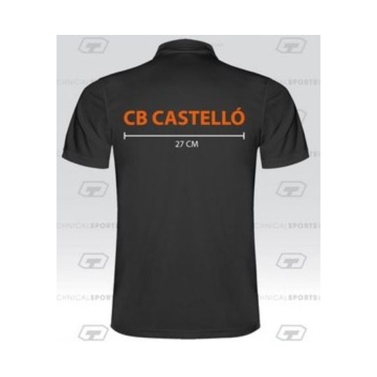 POLO COTÓ VNC COLOR NEGRE + ESCUT DTF CB CASTELLÓ + LLETRES ESQUENA