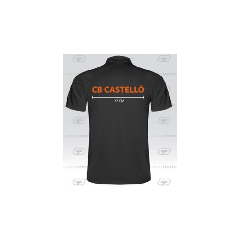 POLO COTÓ VNC COLOR NEGRE + ESCUT DTF CB CASTELLÓ + LLETRES ESQUENA