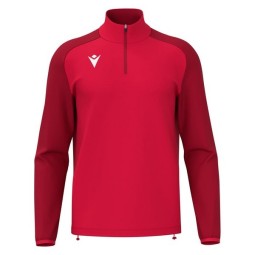 SUDADERA MACRON ISEN MEDIA CREMALLERA COLOR ROJO