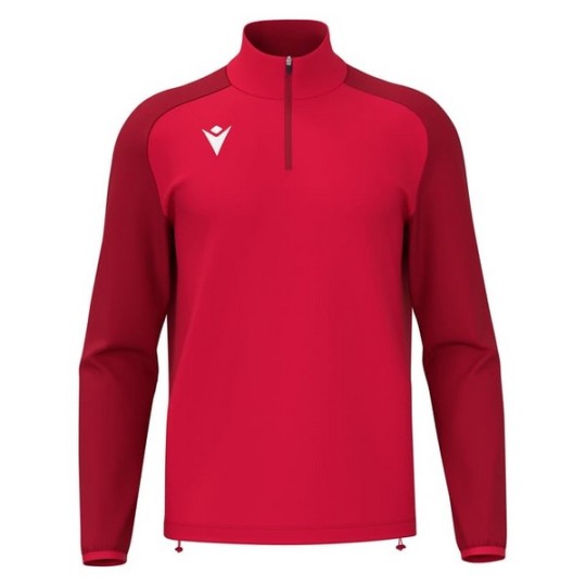SUDADERA MACRON ISEN MEDIA CREMALLERA COLOR ROJO