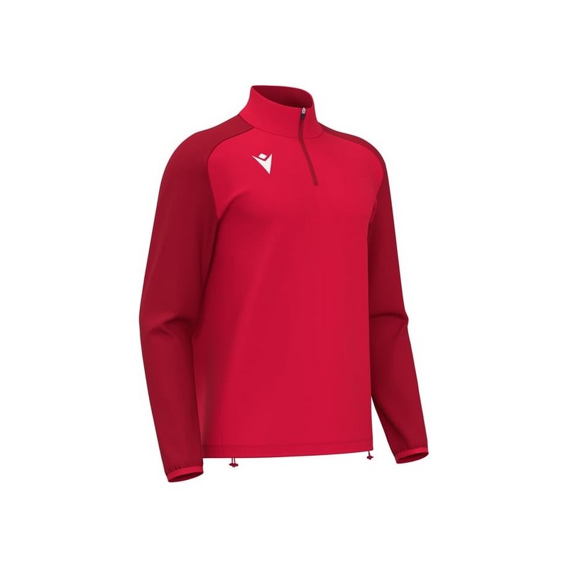 SUDADERA MACRON ISEN MEDIA CREMALLERA COLOR ROJO