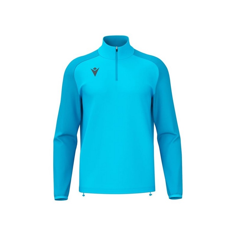 SUDADERA MACRON ISEN MEDIA CREMALLERA COLOR AZUL FLUORESCENTE