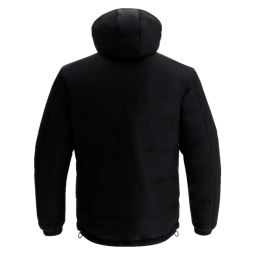 ANORAK CURT MACRON UE FORNELLS ANDES ENCOIXINAT AMB CAPUTXA COLOR NEGRE