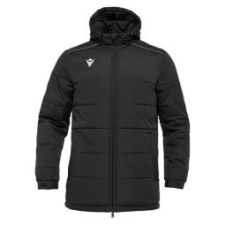 ANORAK LARGO MACRON GYOR ACOLCHADO CON CAPUCHA COLOR NEGRO